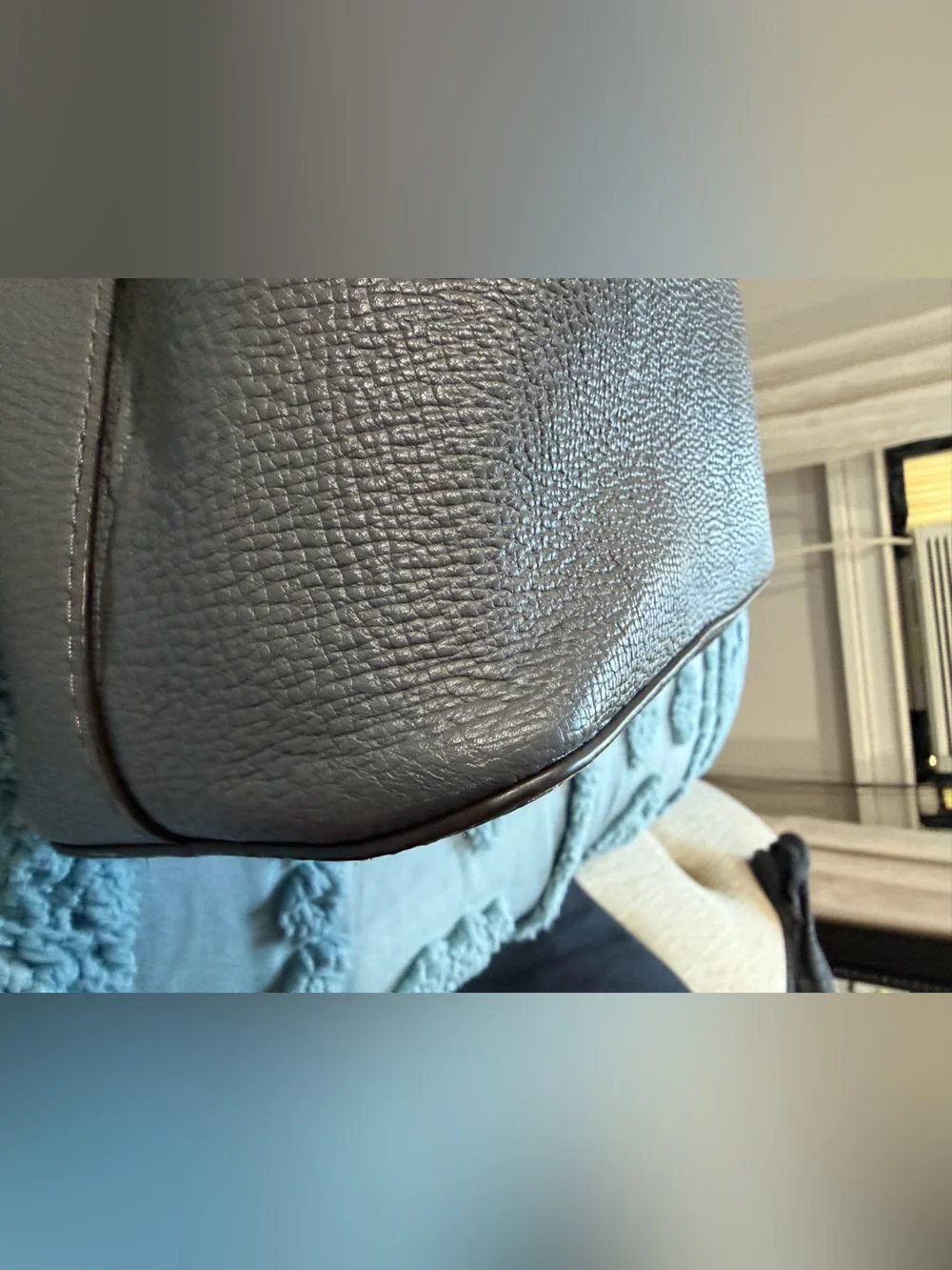 kate spade Gray Scalloped Eyelet Leather Satchel